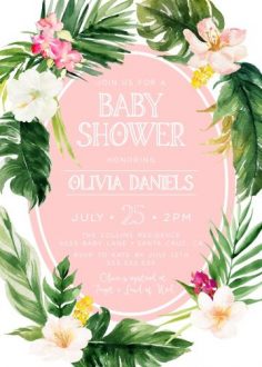 Invitation to the tropical baby shower party, girl, Aloha invite, Summer, Summer, Luau, INSTANT DOWNLOAD template | Baby Shower