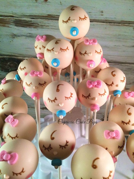 Baby shower favors, gender reveals Baby Face Cake Pops, boy or girl | Baby Showers