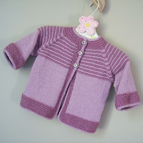 Garter Yoke Baby Cardigan Free Knitting Pattern Womens Style