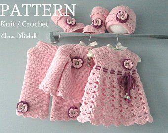 Knitting PATTERN Baby jacket Crochet dress Baby dress Baby Knitted cardigan Baby girl pattern