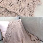 Baby blanket knitting pattern, Leaf edge, Lace pattern, Twisted Aran yarn, Unisex Girl Boy, Nature themed nursery, 3 sizes | Knitting Patterns